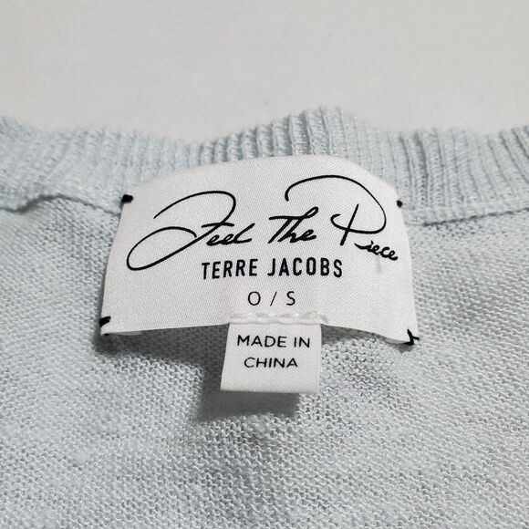 FEEL THE PIECE BY TERRE JACOBS Sheer Pullover One Size Linen Blend Dolman Sleeve - Picture 6 of 7